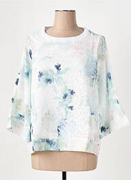 Blouse légère et transparente manches 3/4 blanc LE BOUDOIR D'EDOUARD femme