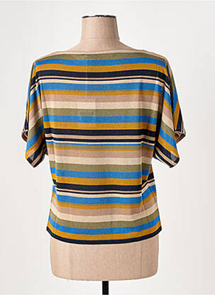 Pull stretch manches courtes bleu LE BOUDOIR D'EDOUARD femme