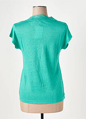 T-shirt col v manches courtes vert LE BOUDOIR D'EDOUARD femme