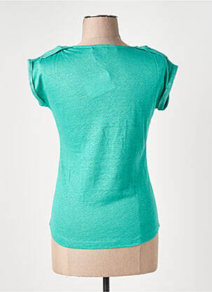 T-shirt col v manches courtes vert LE BOUDOIR D'EDOUARD femme