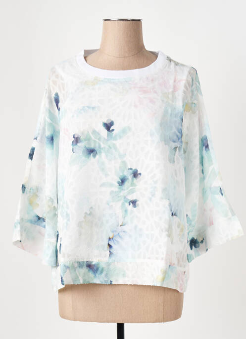 Blouse imprimé fleurs manches 3/4 blanc LE BOUDOIR D'EDOUARD femme