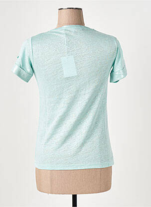 T-shirt col v manches courtes vert LE BOUDOIR D'EDOUARD femme