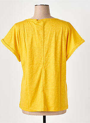T-shirt col v manches courtes jaune LE BOUDOIR D'EDOUARD femme