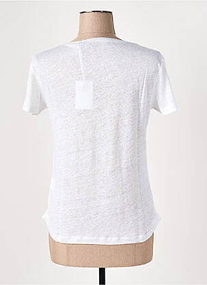 T-shirt col v manches courtes blanc LE BOUDOIR D'EDOUARD femme