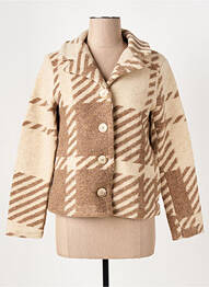 Manteau court coupe droite sans capuche beige LE BOUDOIR D'EDOUARD femme