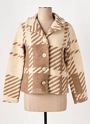 Manteau court coupe droite sans capuche beige LE BOUDOIR D'EDOUARD femme