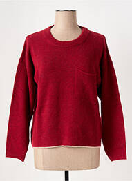 Pull tissage chiné manches longues rouge LE BOUDOIR D'EDOUARD femme