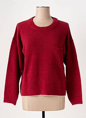 Pull tissage chiné manches longues rouge LE BOUDOIR D'EDOUARD femme