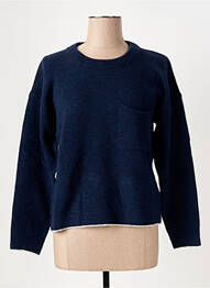Pull tissage chiné manches longues bleu LE BOUDOIR D'EDOUARD femme