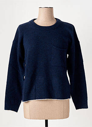 Pull tissage chiné manches longues bleu LE BOUDOIR D'EDOUARD femme