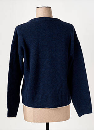 Pull tissage chiné manches longues bleu LE BOUDOIR D'EDOUARD femme
