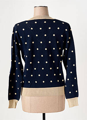 Pull col v manches longues bleu LE BOUDOIR D'EDOUARD femme