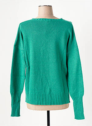 Pull col v manches longues vert LE BOUDOIR D'EDOUARD femme