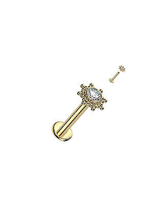 Piercing ornement oxyde de zirconium or TATA GISELE femme