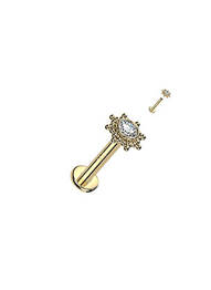 Piercing ornement oxyde de zirconium or TATA GISELE femme