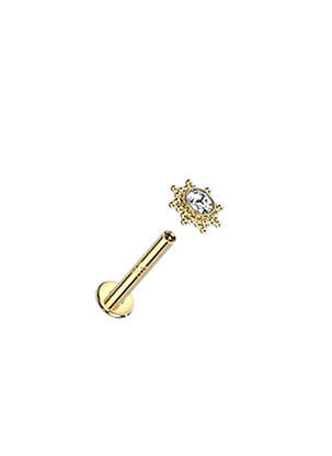 Piercing ornement oxyde de zirconium or TATA GISELE femme