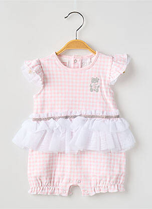Barboteuse tissage popeline rose GUESS fille