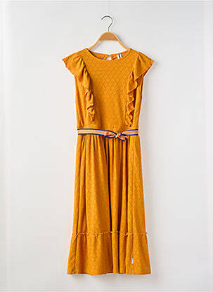 Robe longue doublure manches courtes orange B-NOSY fille