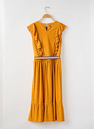 Robe longue doublure manches courtes orange B-NOSY fille