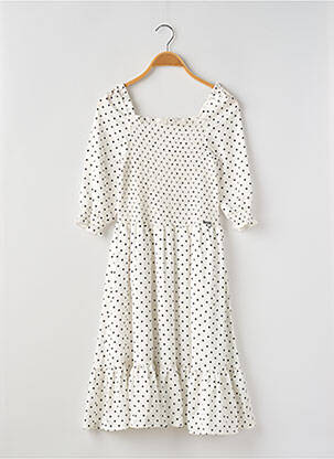 Robe mi-longue doublure manches 3/4 blanc GUESS fille