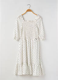 Robe mi-longue doublure manches 3/4 blanc GUESS fille