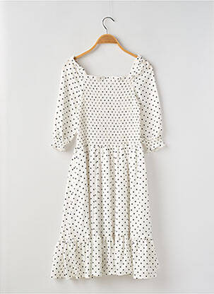Robe mi-longue doublure manches 3/4 blanc GUESS fille