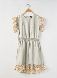 Robe mi-longue fermeture zippée au dos manches courtes vert GUESS fille