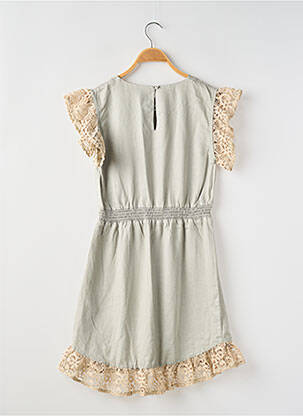 Robe mi-longue fermeture zippée au dos manches courtes vert GUESS fille