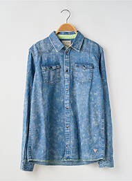 Chemise manches longues manches longues bleu GUESS garcon