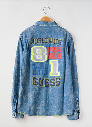 Chemise manches longues manches longues bleu GUESS garcon