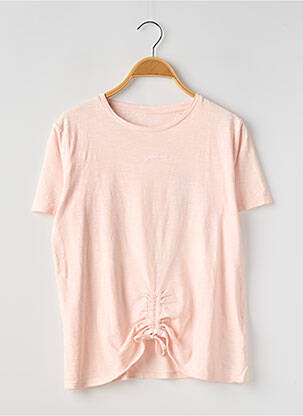 T-shirt coupe droite manches courtes rose GUESS fille