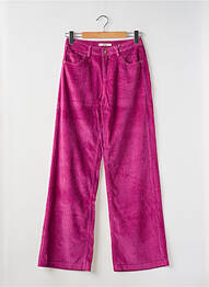 Pantalon droit fermeture zippée sous rabat boutonné violet GARCIA fille
