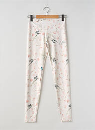 Legging imprimé fleurs taille élastique beige GUESS fille