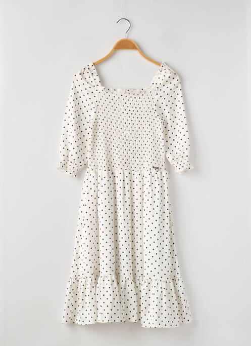 Robe mi-longue doublure manches 3/4 blanc GUESS fille