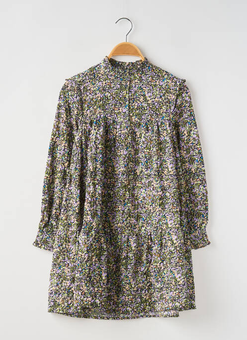 Robe courte imprimé fantaisie manches longues noir GARCIA fille