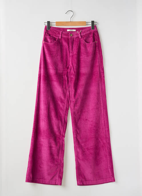 Pantalon droit fermeture zippée sous rabat boutonné violet GARCIA fille