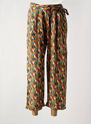 Pantalon 7/8 tissage popeline taille normale orange KALI YOG femme