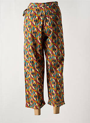 Pantalon 7/8 tissage popeline taille normale orange KALI YOG femme