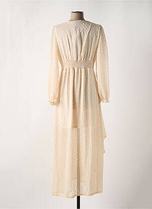 Robe longue manches longues manches longues beige L'OLIVE VERTE femme