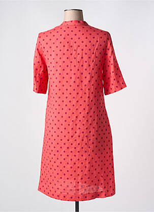 Robe mi-longue tissage crêpe manches courtes rouge LE BOUDOIR D'EDOUARD femme