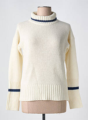 Pull col roulé coupe cintrée manches longues beige LE BOUDOIR D'EDOUARD femme