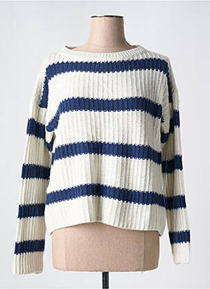 Pull coupe cintrée manches longues bleu LE BOUDOIR D'EDOUARD femme