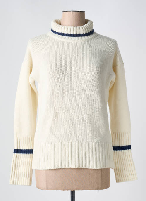 Pull col roulé coupe cintrée manches longues beige LE BOUDOIR D'EDOUARD femme