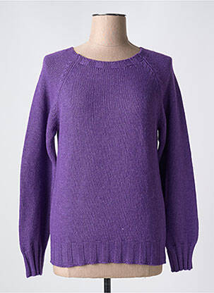 Pull coupe cintrée manches longues violet LE BOUDOIR D'EDOUARD femme