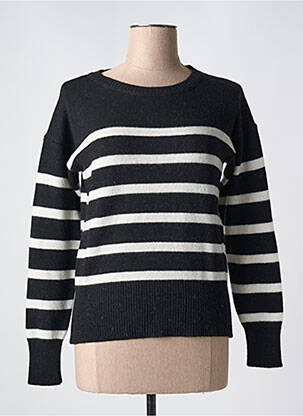 Pull coupe cintrée manches longues noir LE BOUDOIR D'EDOUARD femme