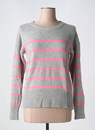 Pull coupe cintrée manches longues gris LE BOUDOIR D'EDOUARD femme