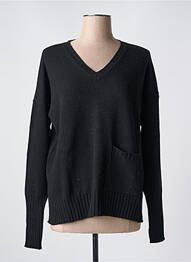 Pull coupe cintrée manches longues noir LE BOUDOIR D'EDOUARD femme