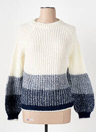 Pull coupe cintrée manches longues bleu LE BOUDOIR D'EDOUARD femme
