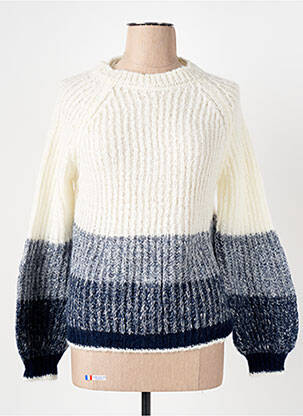 Pull coupe cintrée manches longues bleu LE BOUDOIR D'EDOUARD femme