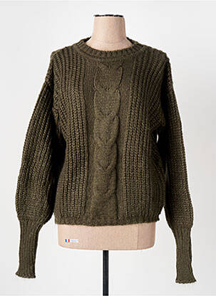 Pull coupe cintrée manches longues vert LE BOUDOIR D'EDOUARD femme